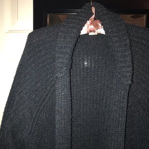 Extra Long Calve Length Thick Knit Navy Cardigan